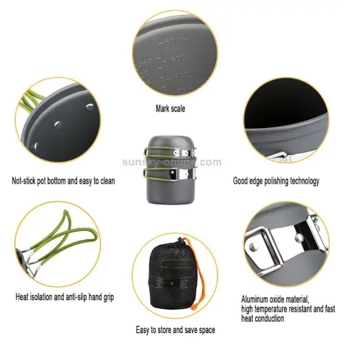 Portable Outdoor Camping Cooking Set Picnic Boiler Cookware Combination