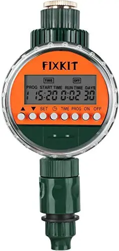 FIXKIT Programmeur d’arrosage Avec Écran LCD, Protection Étanche IP68 Et Programme D’irrigation Numérique (Jusqu’à 30 Jours) Allemagne