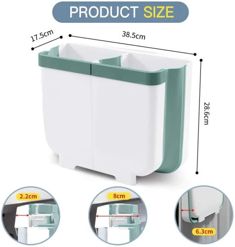 Poubelle suspendue pliable de cuisine 2 en 1 pour porte de placard Voiture Chambre Salle de bain