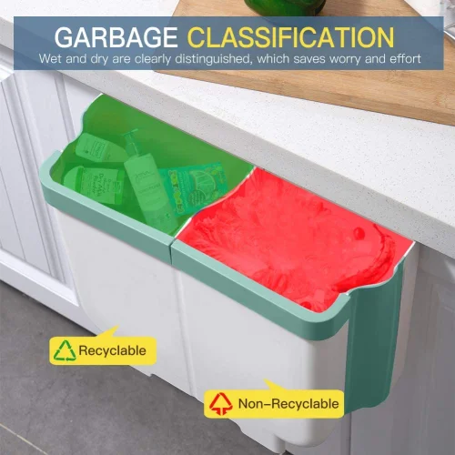 Poubelle suspendue pliable de cuisine 2 en 1 pour porte de placard Voiture Chambre Salle de bain