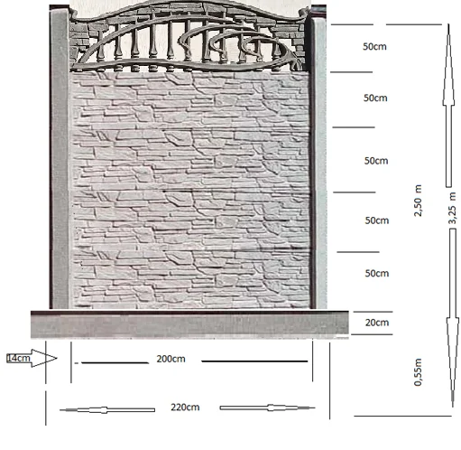 Cloture béton préfabriqué