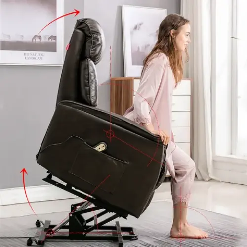 Fauteuil relax releveur électrique véritable cuir zéro gravité