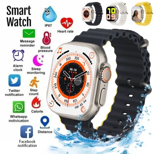 montre Intelligente T800 Ultra étanche chargeur sans fil noir