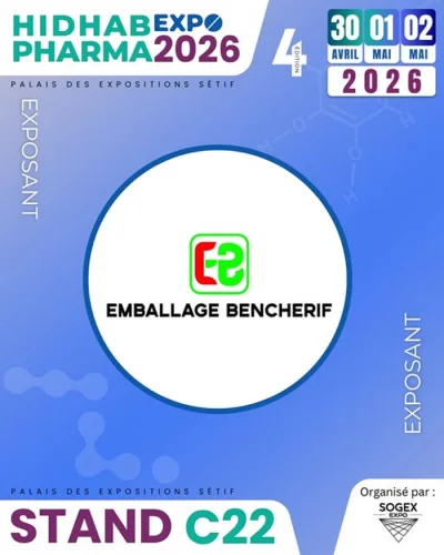 Hidhab Pharma Expo 2026 : retrouvez Emballage Bencherif au stand C22