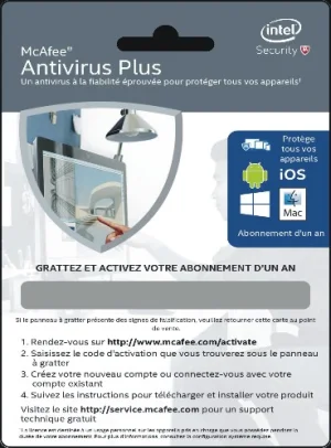 McAfee Antivirus Plus 2017 Pour 3 Postes