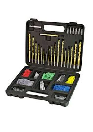 Jeu de forets Titan 300 pcs. avec fruaise en titane, chevilles, embouts et vis HSS Allemagne