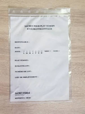Sac Stérile Pour L'échantillonnage Des Plats Témoin - Contrôle Qualité Agroalimentaire
