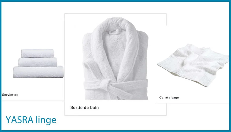 Linge de bain pour les hôtels, collectivités et établissements de santé
