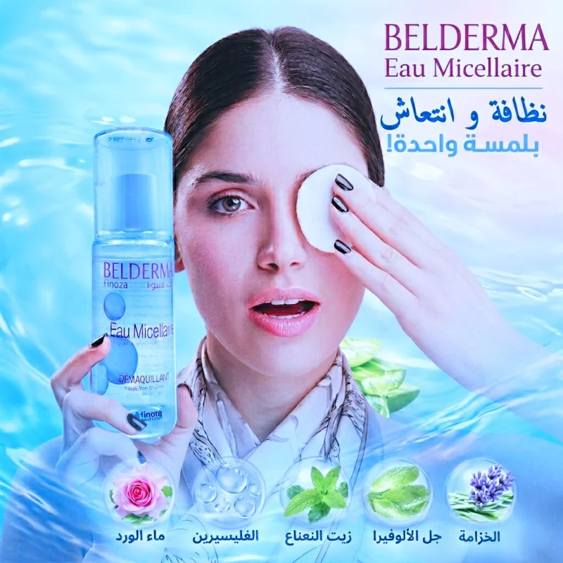اكتشفي سر بشرة نظيفة ومنتعشة مع مزيل المكياج BELDERMA